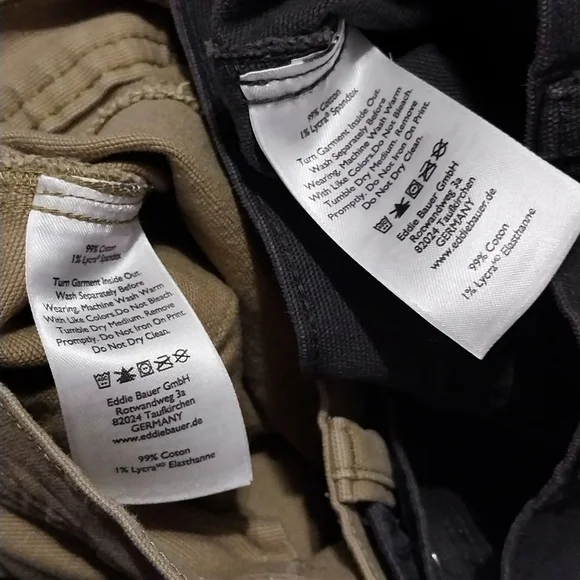 Eddie Bauer Relaxed Fit Utility Pants Mens 36 Tan Gray Canvas Cargo Jeans - Picture 10 of 10